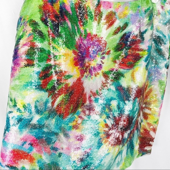 CLUNY Anthropologie Floral Sequin Mini Skirt - Picture 6 of 6